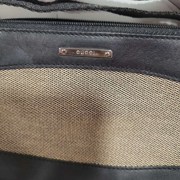 Gucci | Baguette Sherry Shoulder Bag | Beige \ Black Y2K - Picture 2 of 15